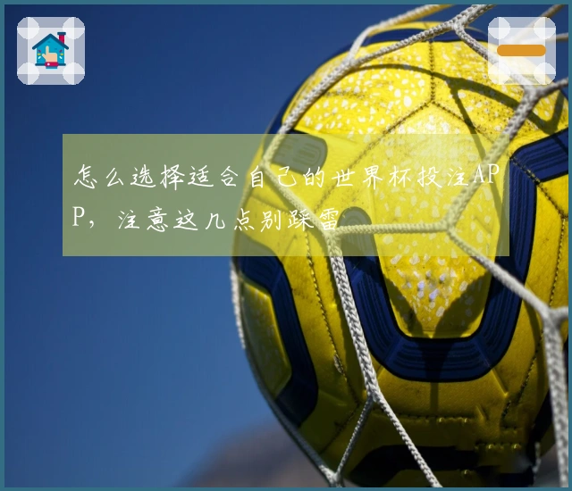 怎么选择适合自己的世界杯投注APP，注意这几点别踩雷